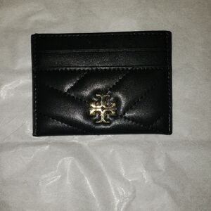 Tory Burch Kira Chevron Quilted Card Case Black